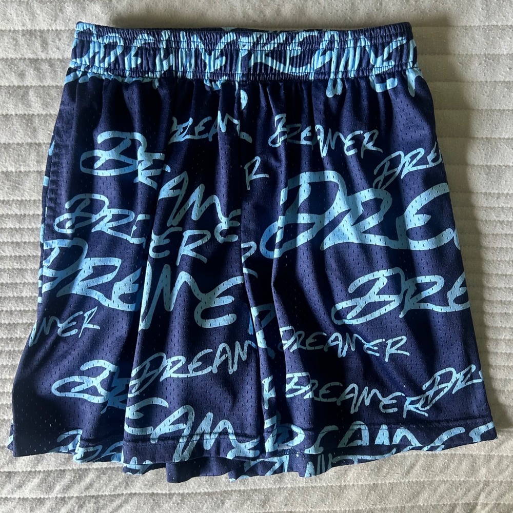 Dreamer Mesh Athletic Shorts Small Navy Carolina Blue